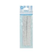 Offray Accessories, Silver Adhesive Gems are great additions to self printed invitations, scrap booking or any craft project, 3 strips, 1 Package